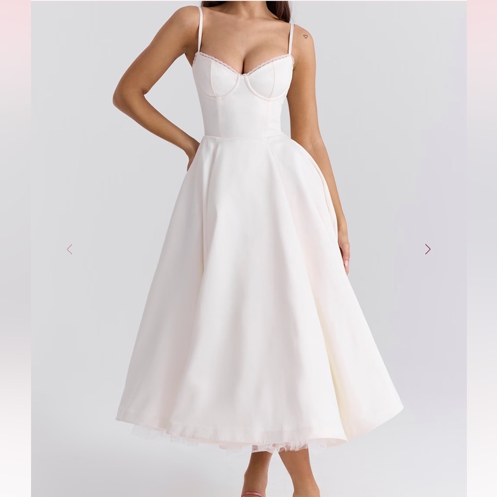 House of CB Strapless Cream Dress